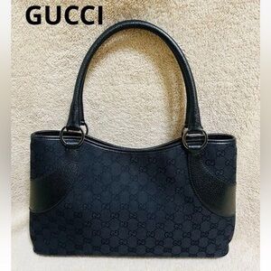 Gucci Black Monogram Shoulder Bag